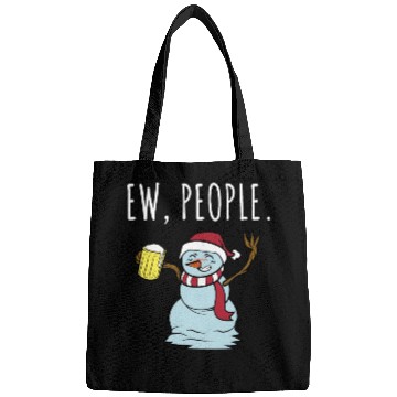 Discover Merry Christmas Ew People Drunk Beer Snowman Bags