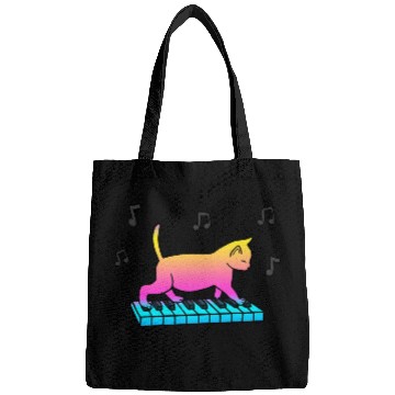 Discover Piano Cat Gift For Cat Lover Bags