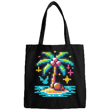 Discover Digital Beach Getaway: Pixel Palm Paradise Bags