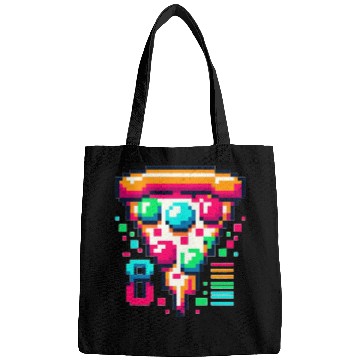 Discover Futuristic Pixel Pizza: Neon-Topped Delight Bags