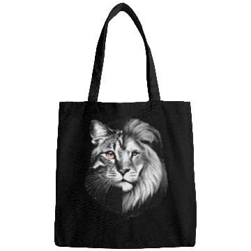 Discover cat half lion design art Bags