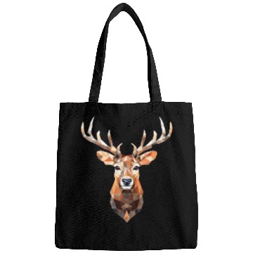 Discover Polygon Reindeer: Modern Design Meets Nature! Bags