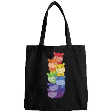Discover Rainbow Flag Pride Lgbtq Cute Hippo Stack Bags