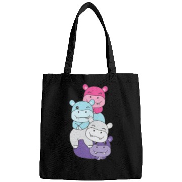 Discover Multisexual Flag Pride Lgbtq Cute Hippos Bags