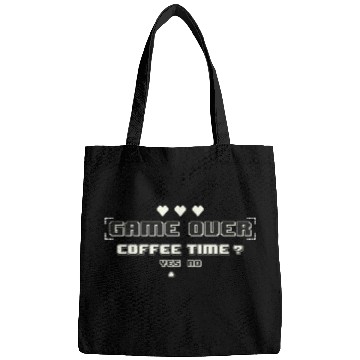 Discover Game Over Coffee Time Funny Gaming Quote Bags