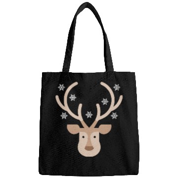 Discover Reindeer Head With Snowflakes Bags