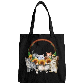 Discover Kittens Sunflowers Gift For Cat LOver Bags