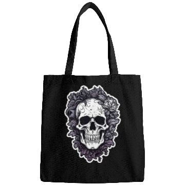 Discover Scary Skull With Flowers Bags