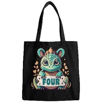 Discover Fantasy Reptile Creature With Word "Four" Bags