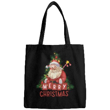 Discover A Jolly Red Santa and a Sparkling Christmas Tree Bags