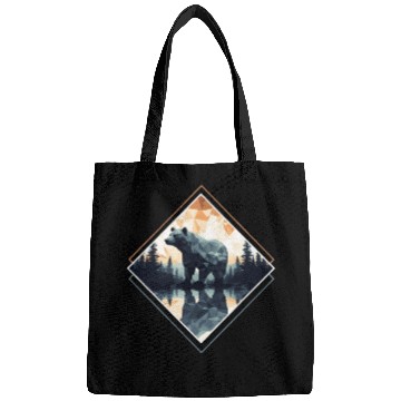 Discover Abstract bear in the mountains Bags