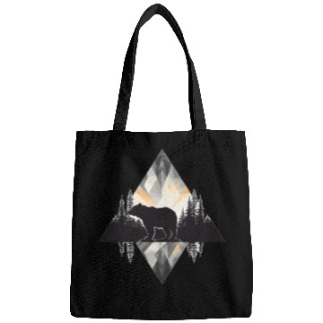 Discover Abstract bear in the mountains Bags
