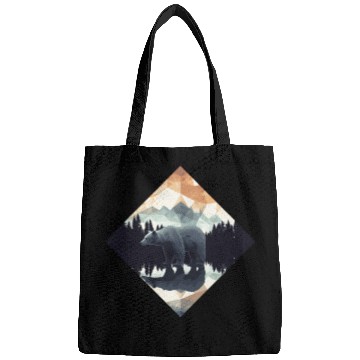 Discover Abstract bear in the mountains Bags