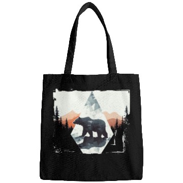 Discover Abstract bear in the mountains Bags