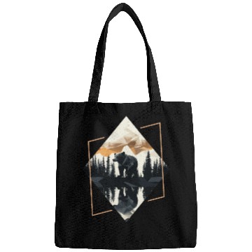 Discover Abstract bear in the mountains Bags