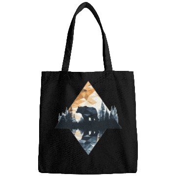 Discover Abstract bear in the mountains Bags