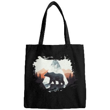 Discover Abstract bear in the mountains Bags