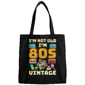 Discover 80s Vintage Vibes - Retro Design with Neon Colors Bags