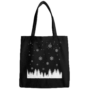 Discover Snowflakes And Pine Trees Bags