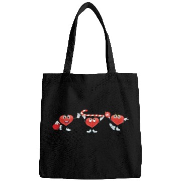 Discover Christmas hearts fun design Bags