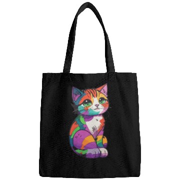 Discover Colorful Cute cat for cat Lovers Bags