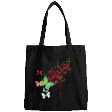 Discover female flowers butterfly Bags