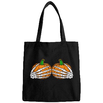 Discover Halloween Skeleton Hands On Chest Pumpkin Boobs Bags