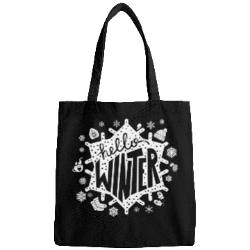 Discover Abstract Winter Snowflakes" Bags