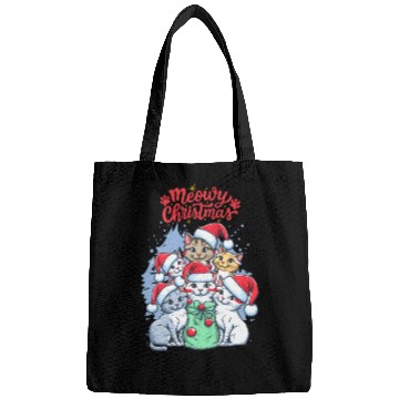 Discover Meowy Christmas Bags, Cat Lover Bags, Christmas