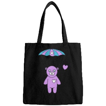 Discover Cheerful Purple Teddy bear with a Heart Balloon Bags