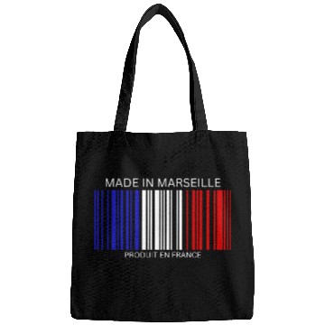 Discover Marseille Barcode France Flag for French People Bags