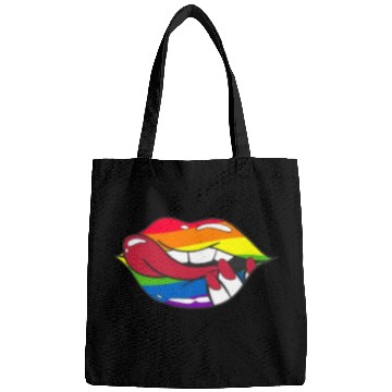 Discover LGBTQ Rainbow Pride Flag Funny Sexy Lips Bags