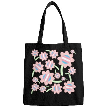 Discover Transgender Pride Flag Flower Pattern Bags