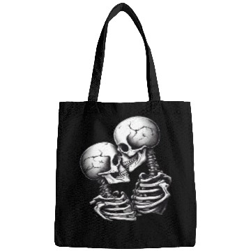 Discover Skeleton Kissing Lovers' Design: Eternal Embrace Bags