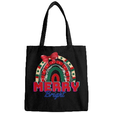 Discover Merry and bright, rainbow art Bags