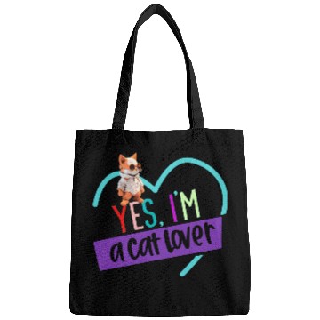 Discover YES, I'M A CAT LOVER, cat, space cat, Pet lovers Bags
