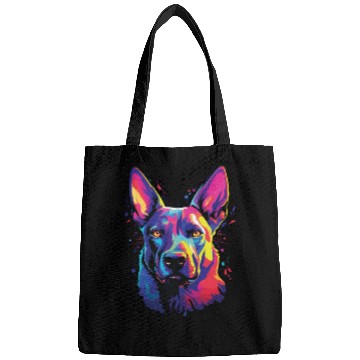 Discover Watercolor Colorful Belgian Shepherd Bags