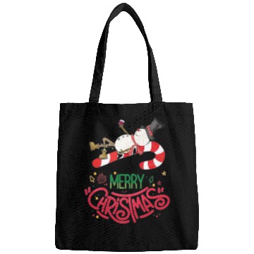 Discover Snowman Lying On Candy Cane Merry Christmas Bags