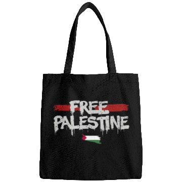 Discover graffiti free palestine Bags