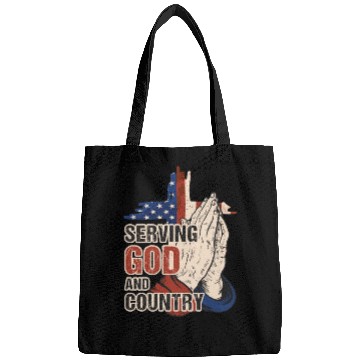 Discover Serving God And Country US Flag Cross Patriotic Ch Bags