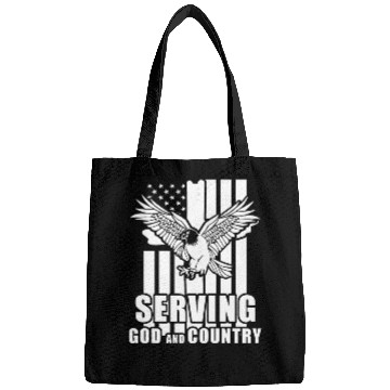 Discover Inspiring Christian Quote US Flag Eagle Patriotic Bags