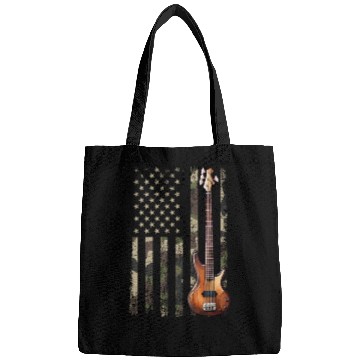 Discover bass guitar american flag, funny bass player Bags
