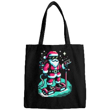 Discover Witty 8-Bit Cyberpunk Santa Bags