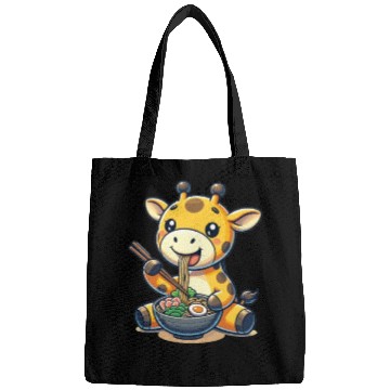 Discover Cute Giraffe Eats Ramen Noodles Giraffe Ramen Bags