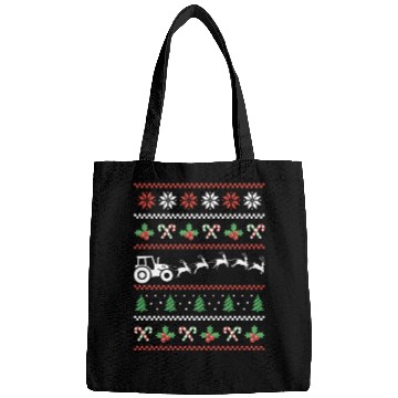 Discover Tractor Santa Ugly Christmas Sweater Bags
