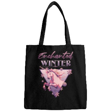 Discover Enchanted Winter 80s Retro Lilac Unicorn Bags