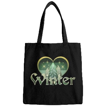 Discover Winter Heart Evergreen Retro Sunset Bags