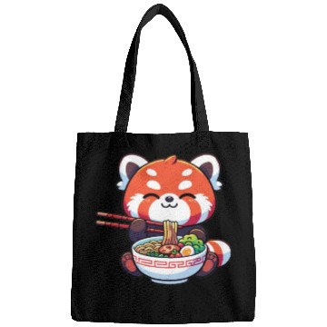 Discover Cute Red Panda Eats Ramen Noodles Red Panda Bags