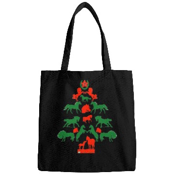 Discover Horse Christmas Tree in Red and Green Bags