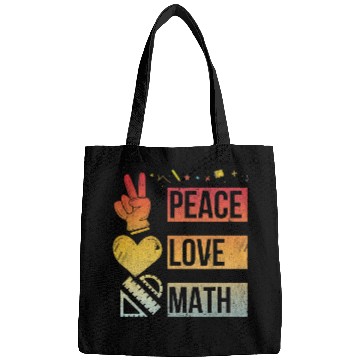 Discover Math Teacher Peace Love Math Vintage Mathematic Bags